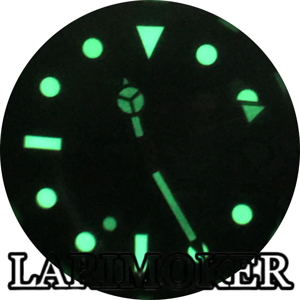 LARIMOKER 40MM GMT Orologio meccanico da uomo NH34 Vetro zaffiro Nero Grigio Lunetta in ceramica Meteorite Texture Quadrante Calendario luminoso