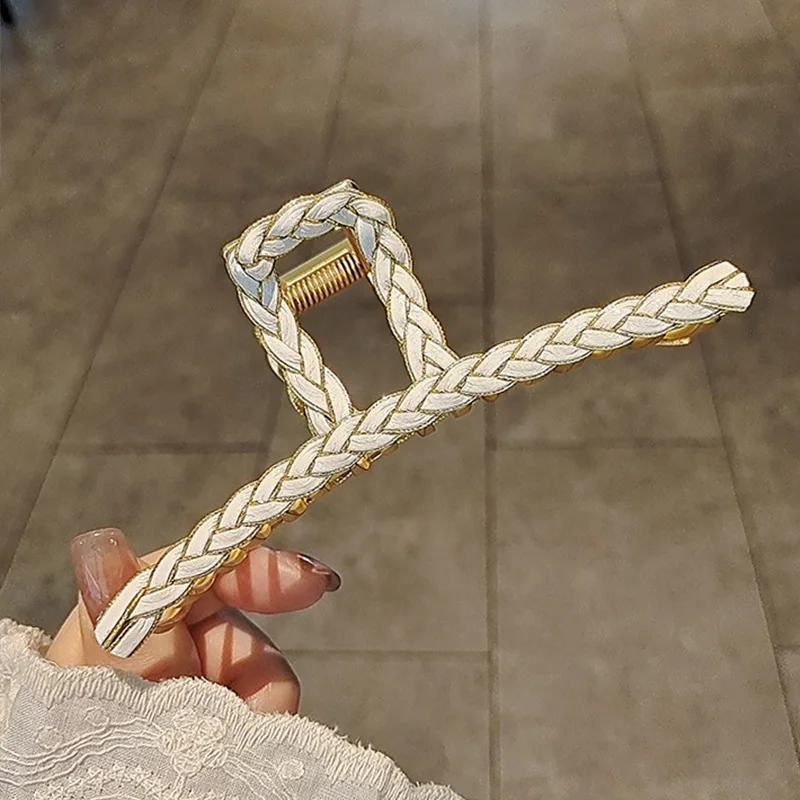 قطعة واحدة من مشبك الشعر المعدني، أغطية الرأس الكورية الكبيرة، مشبك شعر أنيق، مشبك سمك القرش، مشبك شعر في الجزء الخلفي من الرأس