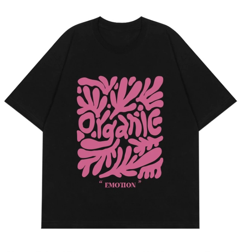 

2026 Весна и лето, новая американская футболка с ретро-принтом, хлопковая модная уличная одежда с короткими рукавами для женщин