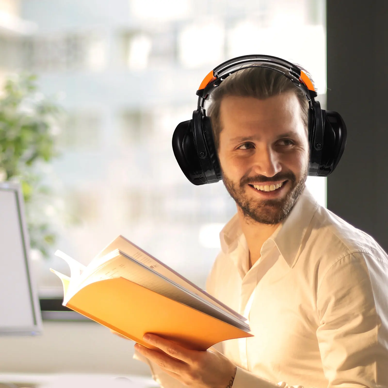

Noise Canceling Headphones Soundproof Earmuffs Stable Durable Adjustable for Sleeping Studying Work Hearing Protection Headset