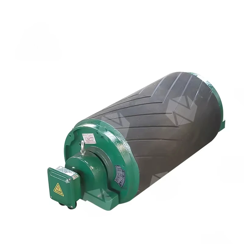 

Steel drum head driven pulley coal belt conveyor idler electrically movable pulley roller conveyor