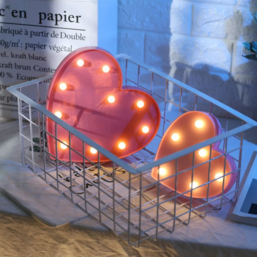 

6 Warm Heart Night Lights Romantic Decorative for Wedding Birthday Party Heart Light Home Valentine Small Night Love