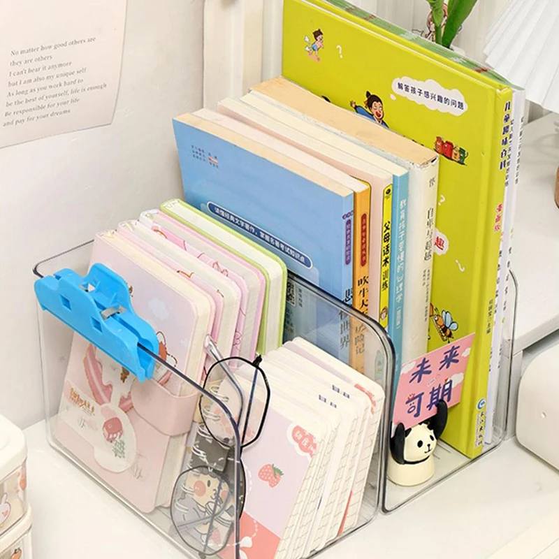 Holder File Organizer Desktop U-shaped Acrylic Desk Magazine Folder Sorter Letter Stand Mail Book Paper Brochure Bin Box Storage