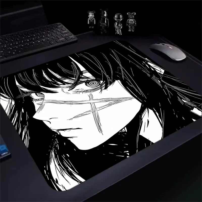 

Коврик для мыши в стиле аниме «Самурайская девушка», большой коврик для компьютерной офисной игры, настольные коврики 400X450, противоскользящий резиновый водонепроницаемый коврик, коврики для настольной клавиатуры