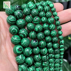 4/6/8/10/12mm Green Lace Malachite Round Beads DIY Bracelet Necklace Accessories Natural Stone for Jewelry Making 15
