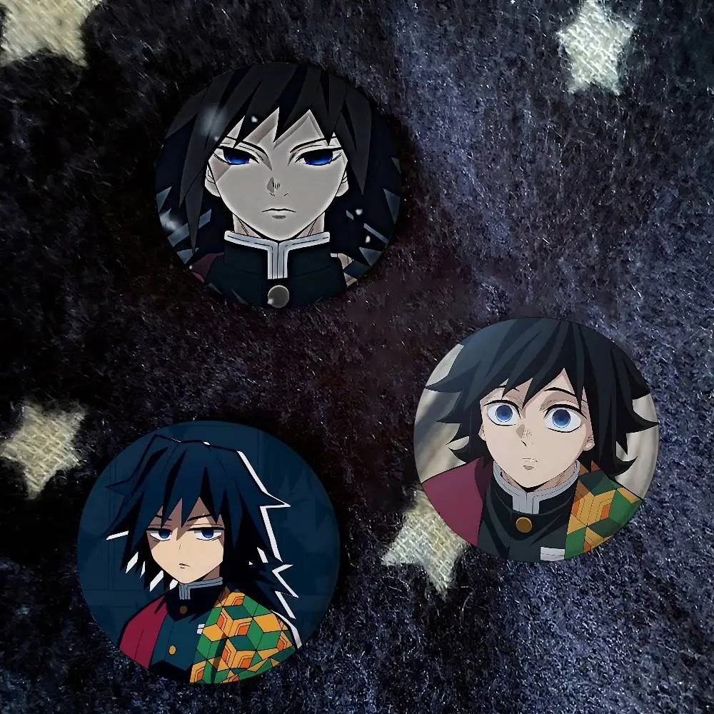 Giyu Tomioka Badges Button PinsBrooch Creative Funny Badge Clothes Backpack Gift For Kids Friends
