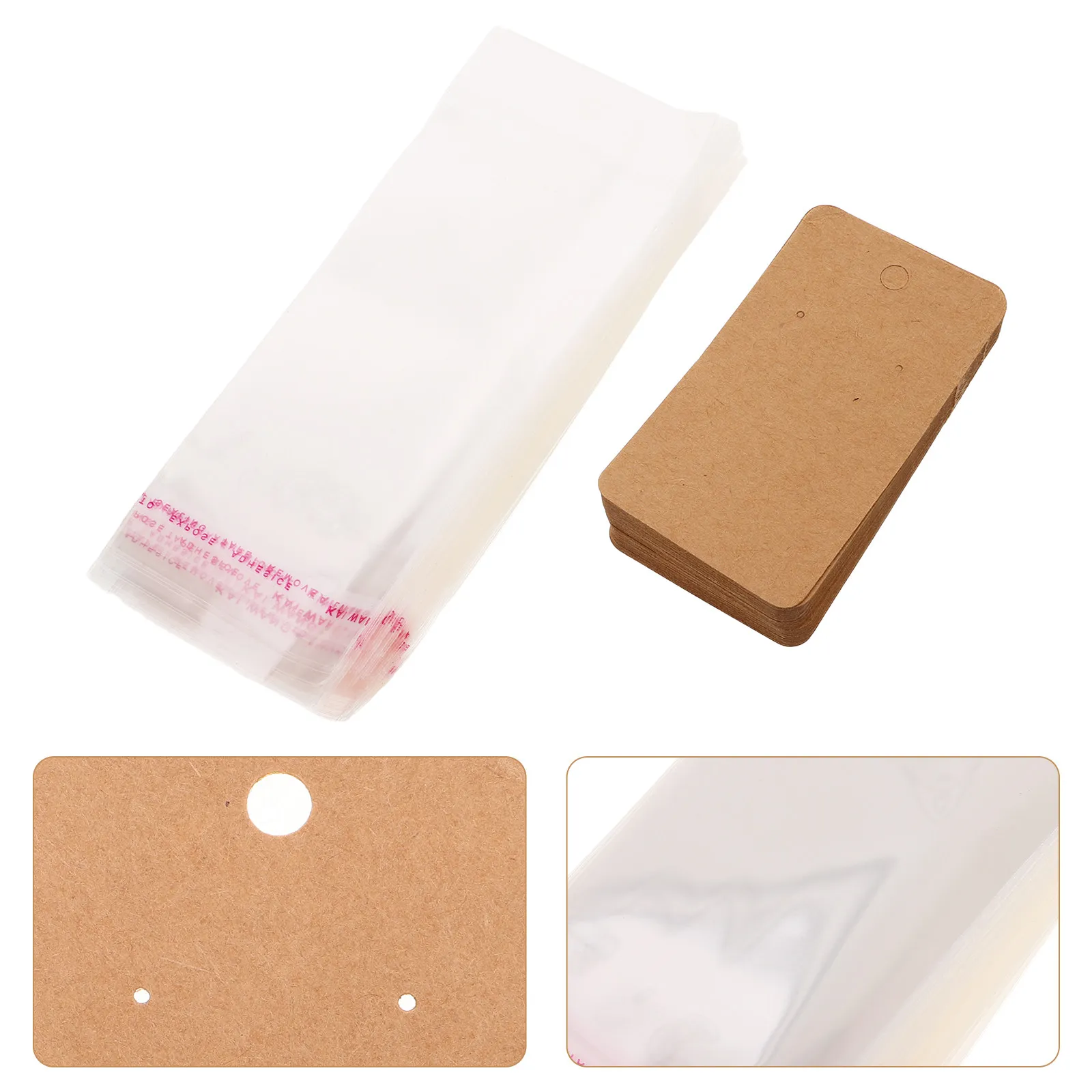 

200 Sets Earring Packaging Supplies Kraft Paper Earring Cards Blank 5x9cm Jewelry Display Cards Holes Retail Shop