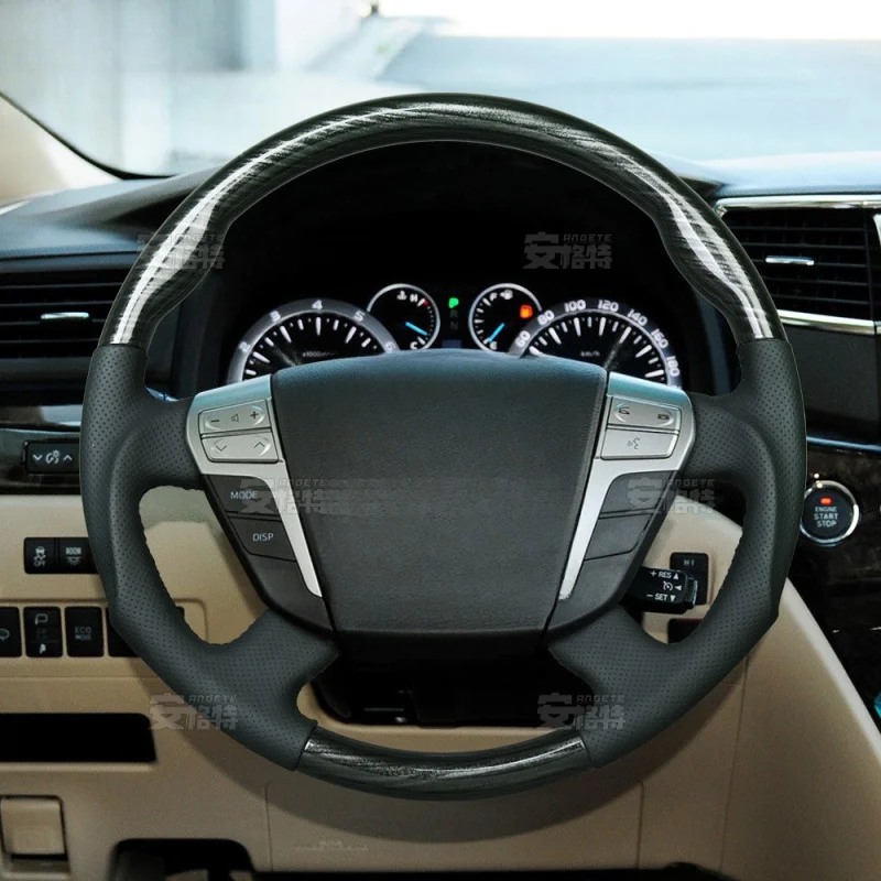 For Toyota Alphard Wholesale supply of black retro peach wood steering wheel assembly ,  For car MPV modification