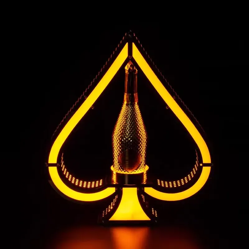 Custom NightClub bar Ace of spades Champagne Bottle Presenter Serving Trays Gold Spades Bottles Glorifier VIP Service Glorifier