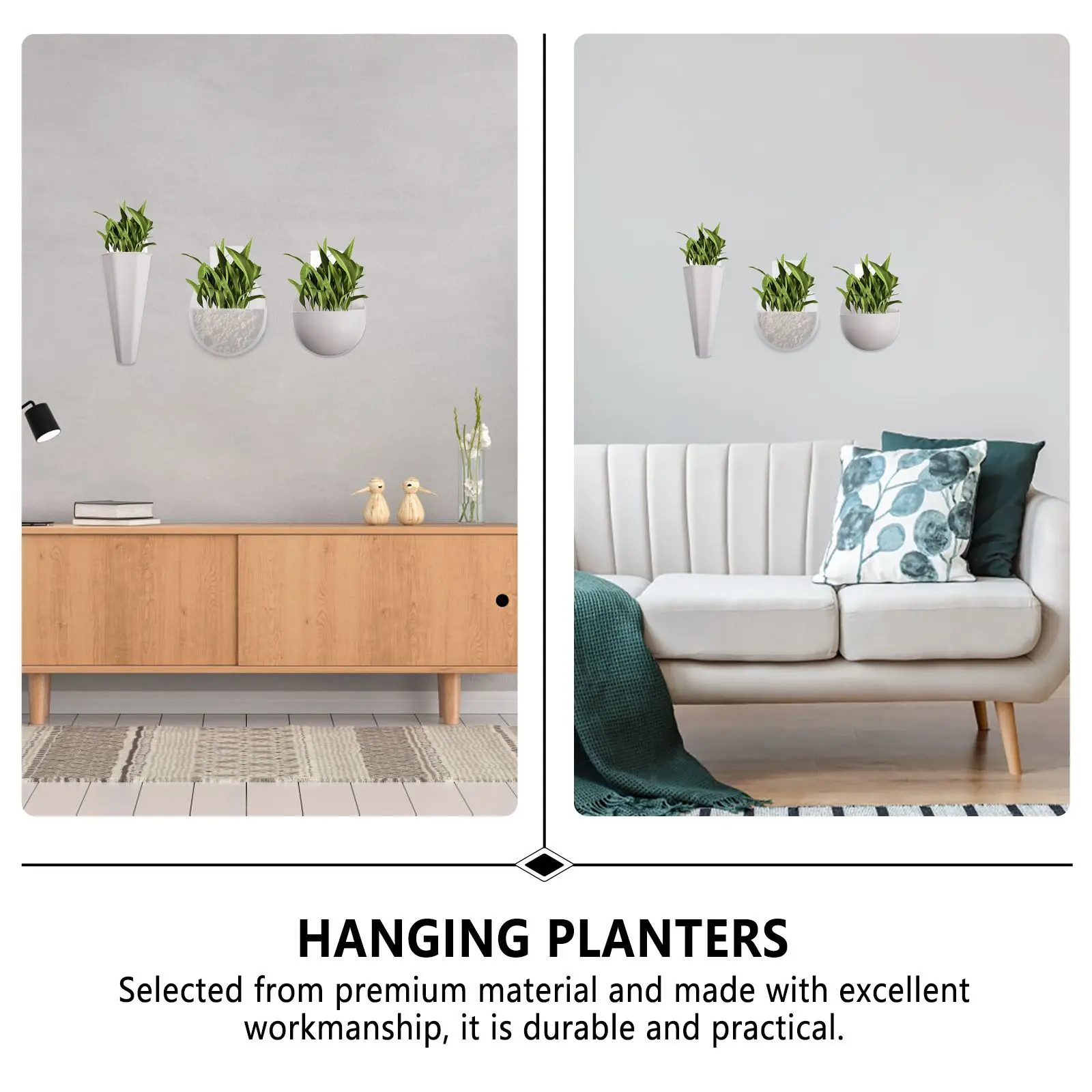 4 قطعة أواني الزهور المثبتة على الحائط المزارعون النضرة المعلقة حديقة زهرية لغرفة المعيشة غرفة نوم الحمام الديكور