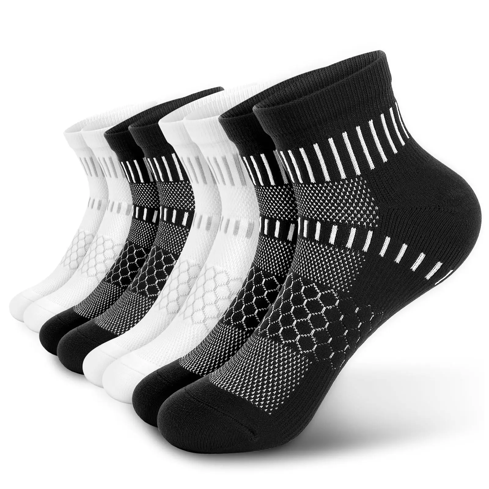 

6Pcs Sock Leisure Athletic Sports Crew Dress Outdoor Black White Men Thickened Run Basketball Cycling Cotton Mesh Short 8W69