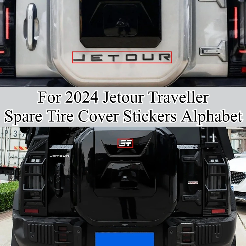 

For 2024 Jetour Traveller Spare Tire Cover Stickers Alphabet Lettering Decals Off-Road Style Customization Exterior Accessories