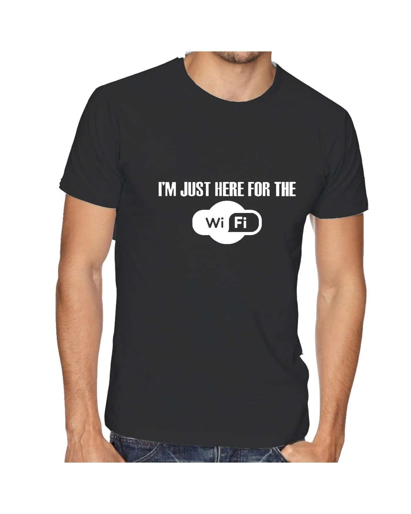 

I'M Just Here For The Wifi Funny Unisex T Shirt Tee Gamer Gaming Internet Worm Novelty Joke Gift Idea Mens