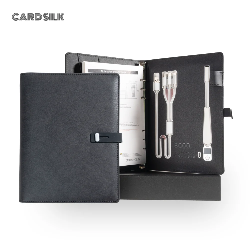 Planner 2025-2026,Personalized Notebook with Power Bank & Wireless Charger,Travel Journal with Light, Refillable Notebook, gift