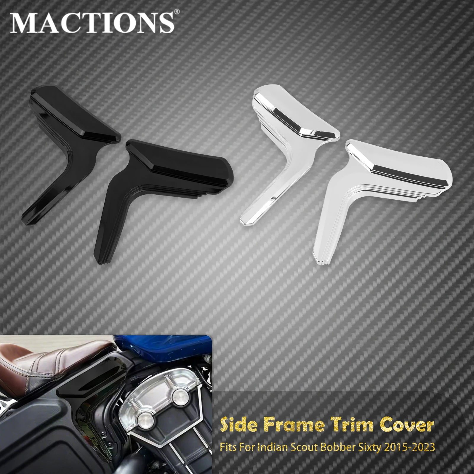 Motorcycle Side Frame Trim Cover Fairing Housing Decorative ABS Plastic For Indian Scout Sixty 2015-2023 Bobber Sixty 2018-2023