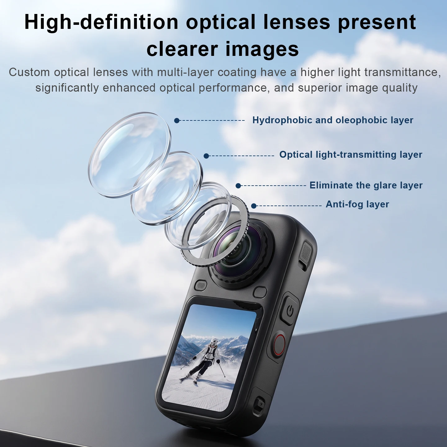 2pcs For Insta360 X6 Lens Protector Scratch-Resistant Lens Guards Cap Protective Cover For Action Camera Photography Accessories