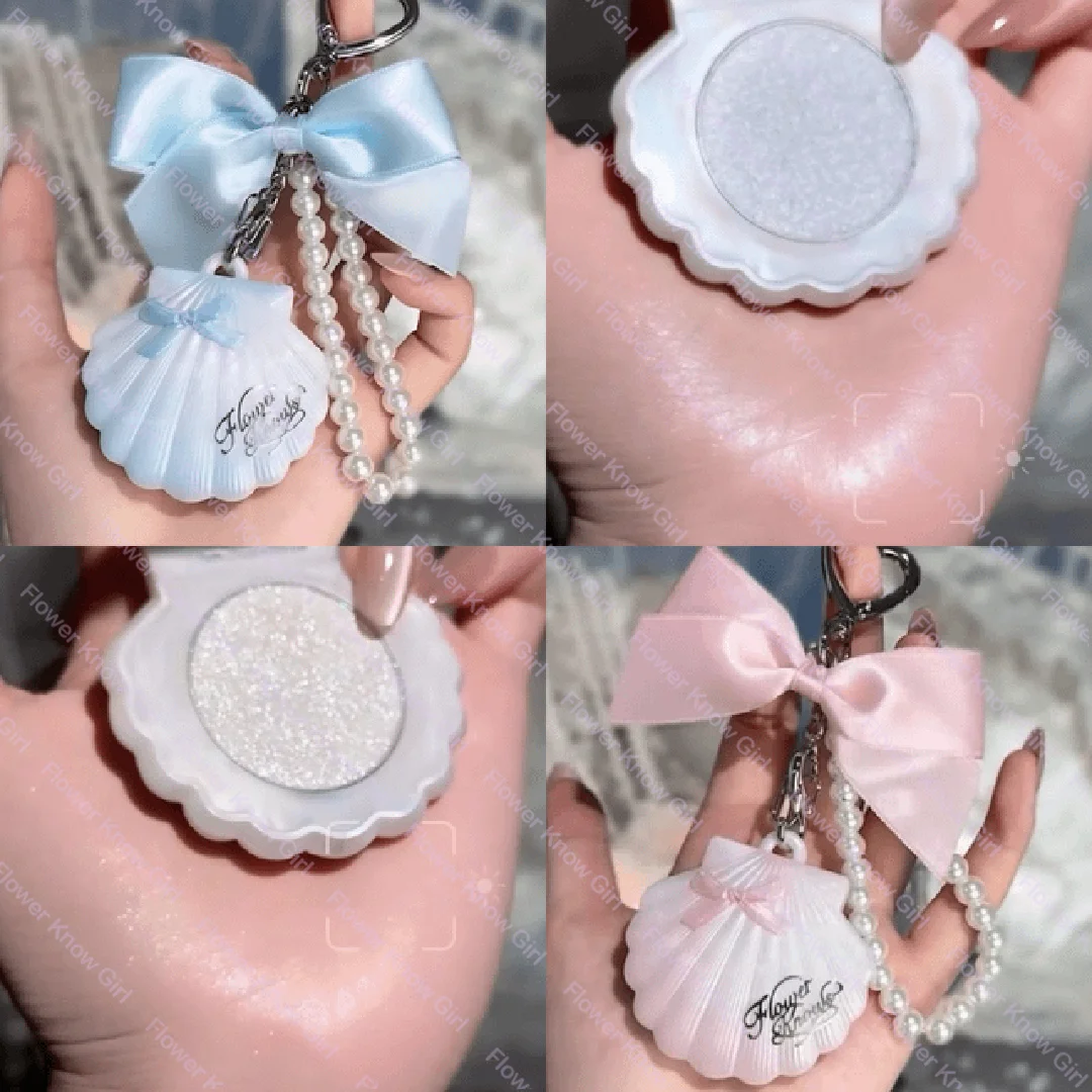 FlowerKnow Bunny Garden Portable Lip Balm Face Powder with Blush Highlighter Pendant - Long Lasting Makeup Decoration