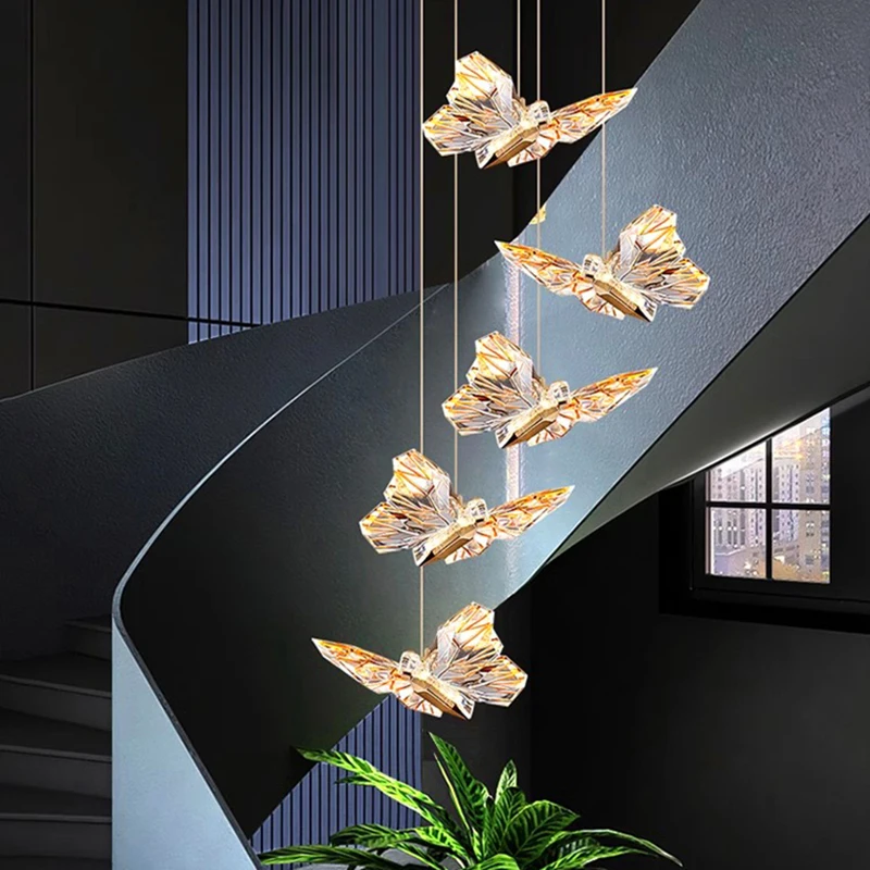 Imagem -03 - Nordic Pendant Lights For Home Decoration Stair Chandelier Sala de Estar e Jantar Luz de Teto Iluminação Interna