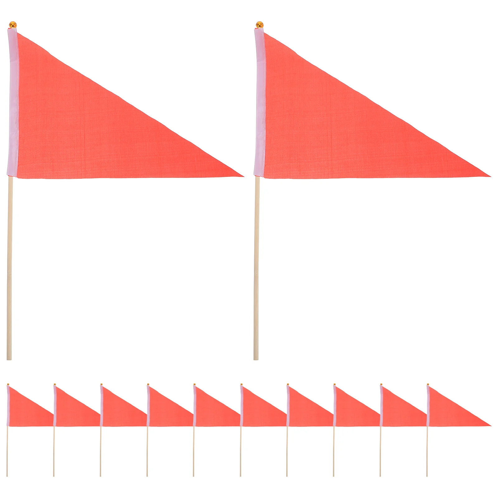 

20pcs Red Triangle Flags Sturdy Wood Nylon Long Lasting Fading Resistance Fencing Training Administrative Cultural Construction