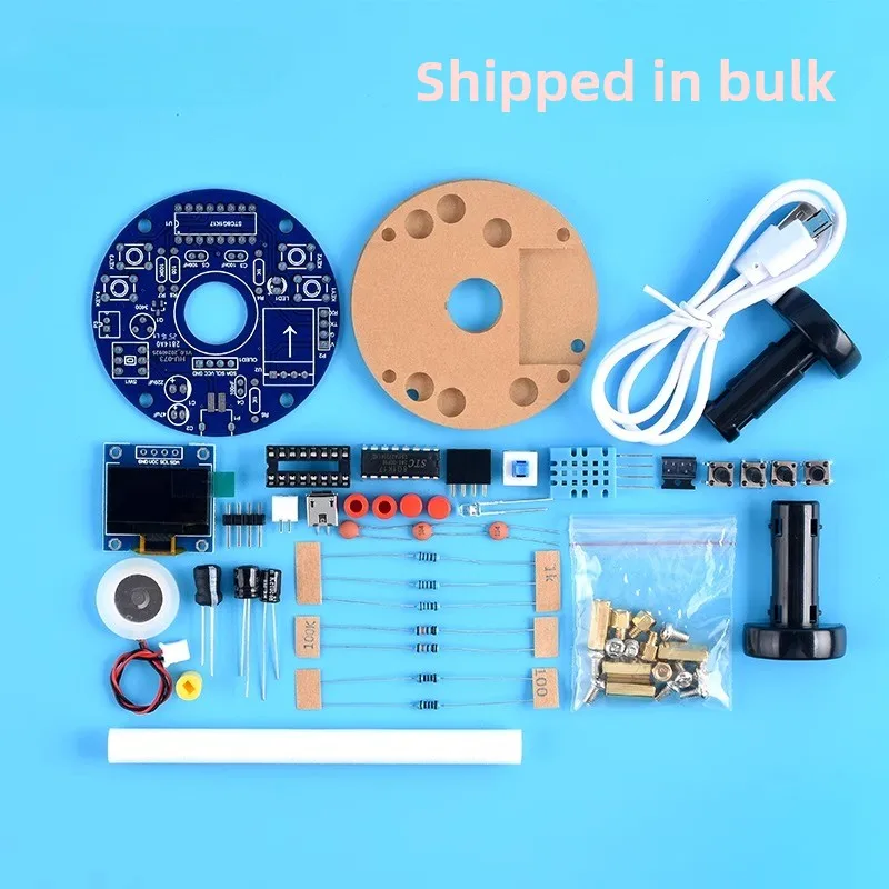 USB humidifier atomized electronic DIY kit OLED display temperature and humidity spray circuit board making soldering practice