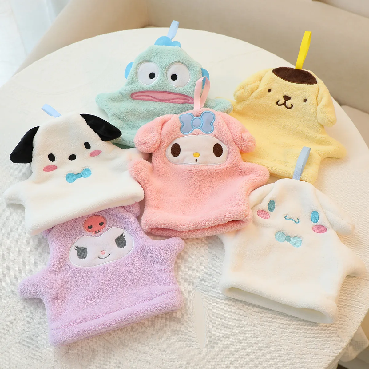 

Sanrio Pachacco My Melody Kuromi Cinnamoroll Pompompurin Bath Towel Gloves Foaming Net Double-sided Household Bathroom Supplies
