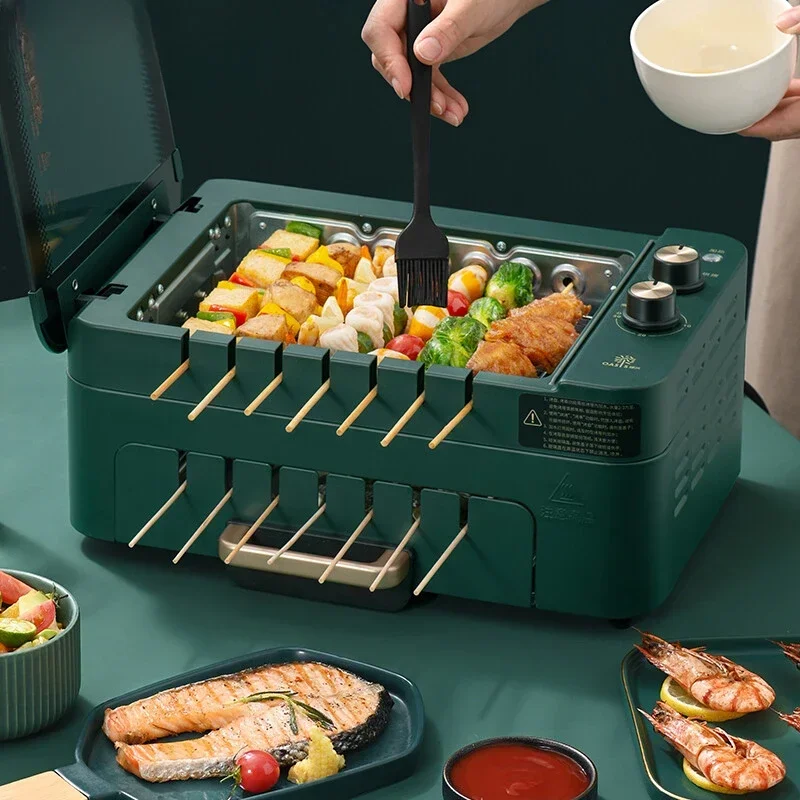 Automatic Rotation of Skewer Machine Multifunctional Indoor Smokeless Electric Grill Household Multifunctional Barbecue Pot 220V