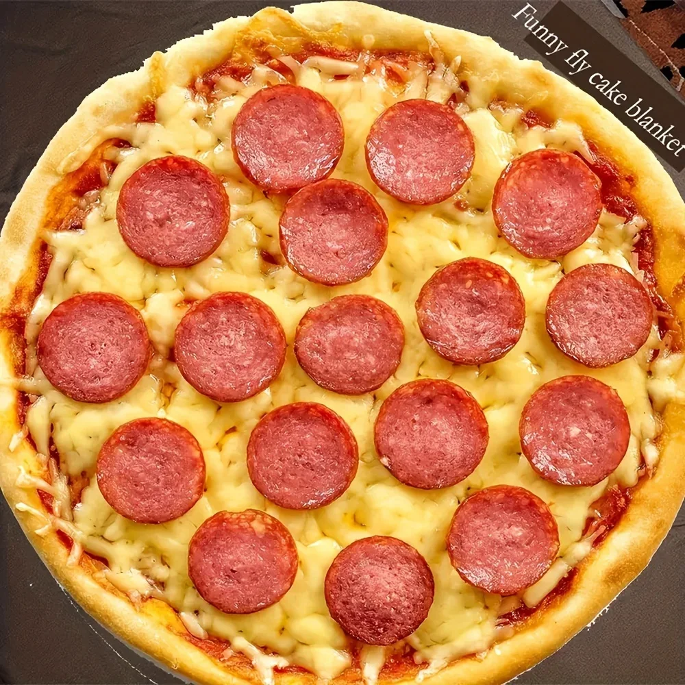 

Флисовое одеяло с рисунком пиццы — реалистичный дизайн Pepperoni, мягкое и теплое, идеально подходит для диванов и необычного декора