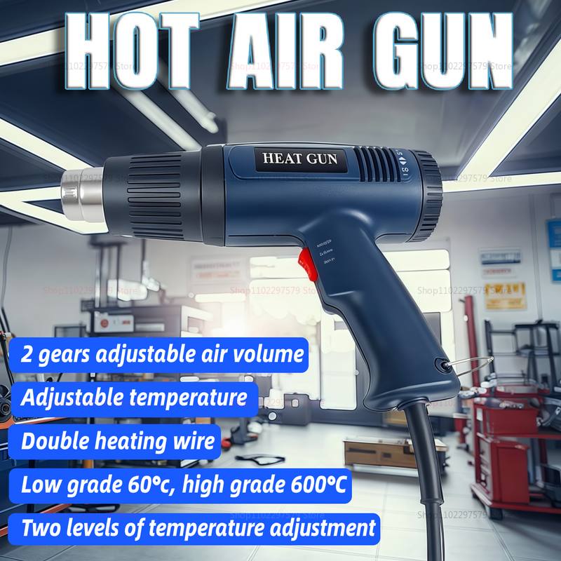  Hot Air Heat Gun Variable Temperature Electric Hot Glue Gun for DIY Crafting Painting Wrapping Heating Tool for Home Workshop 
