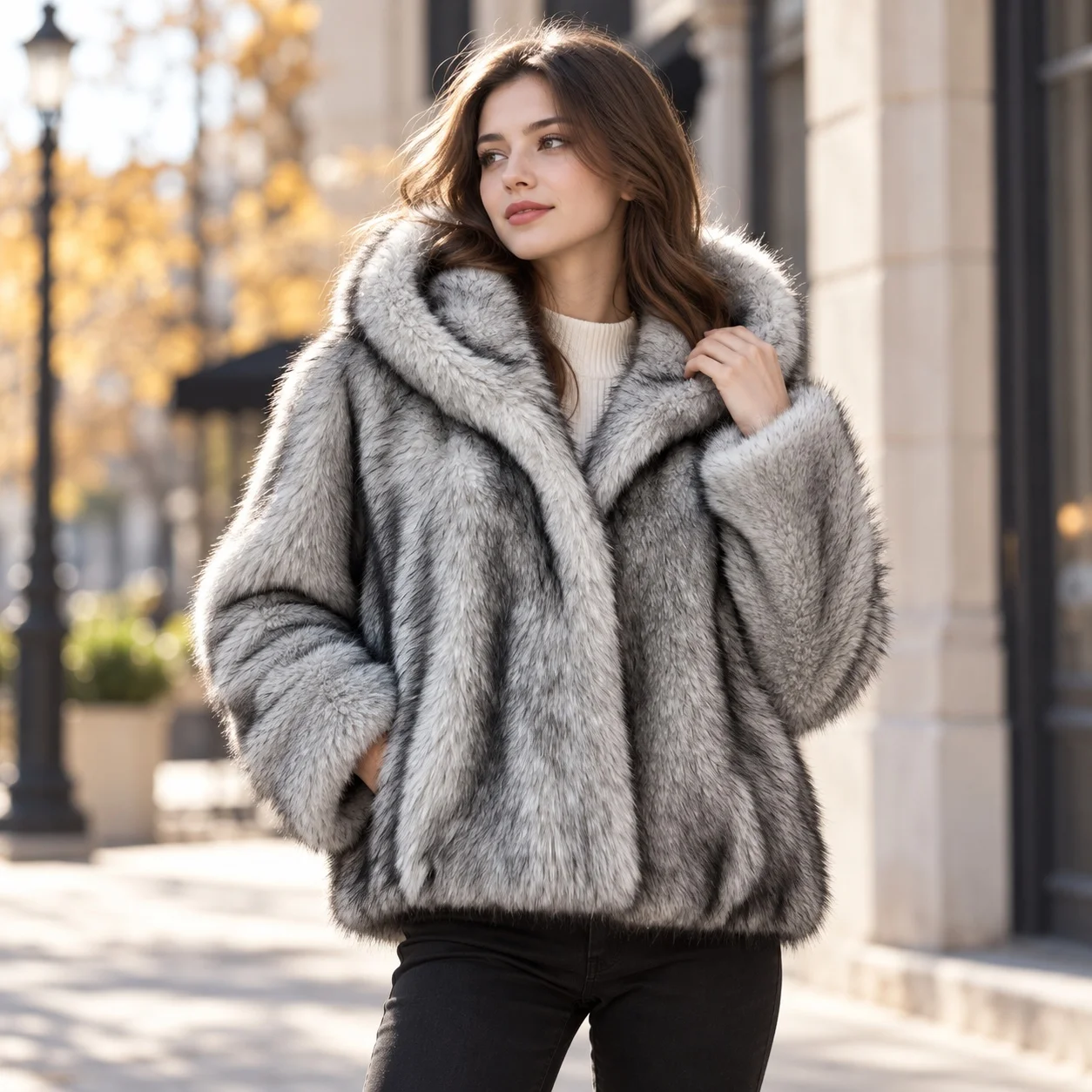 No Hood Hooded Coat Regular Length Casual with Loose Fit Japanese Korean Casual Regular Sleeve Long Sleeve Pocket Women Jacket