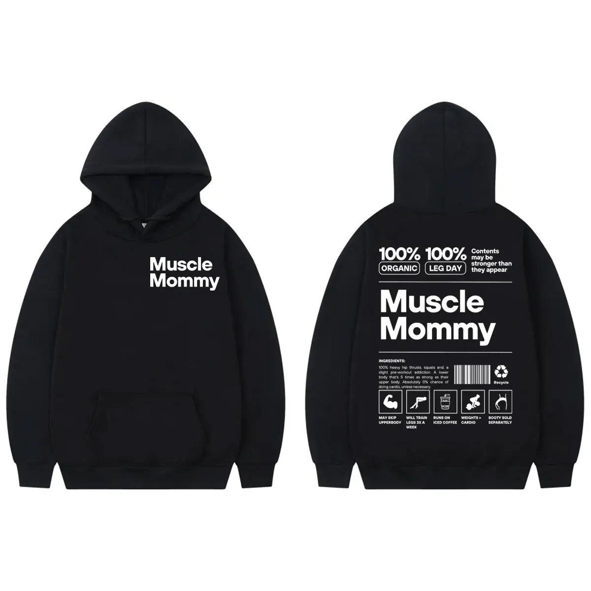 

Muscle Mommy Pump Cover Gym Hoodies Men Women Fashion Oversized Pullovers Autumn Winter Casual Long Sleeve Hooded Sweatshirts