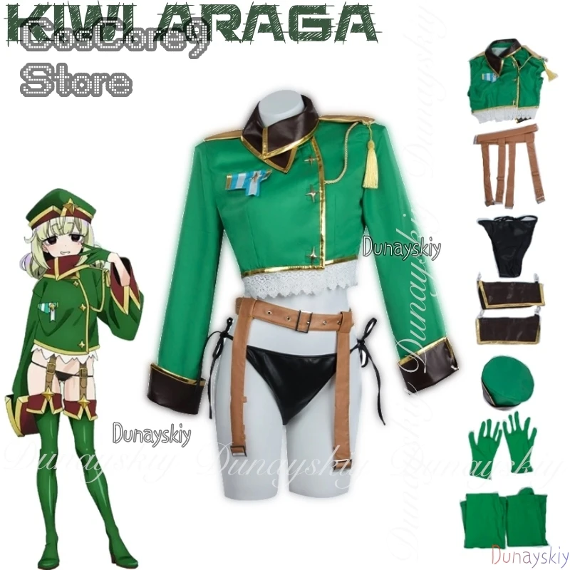 

Gushing over Magical Girls Аниме Киви Арага Косплей с бледно-синими двойными бутонами цветов Парик Зеленая куртка Косплей 코스프레 Полный костюм