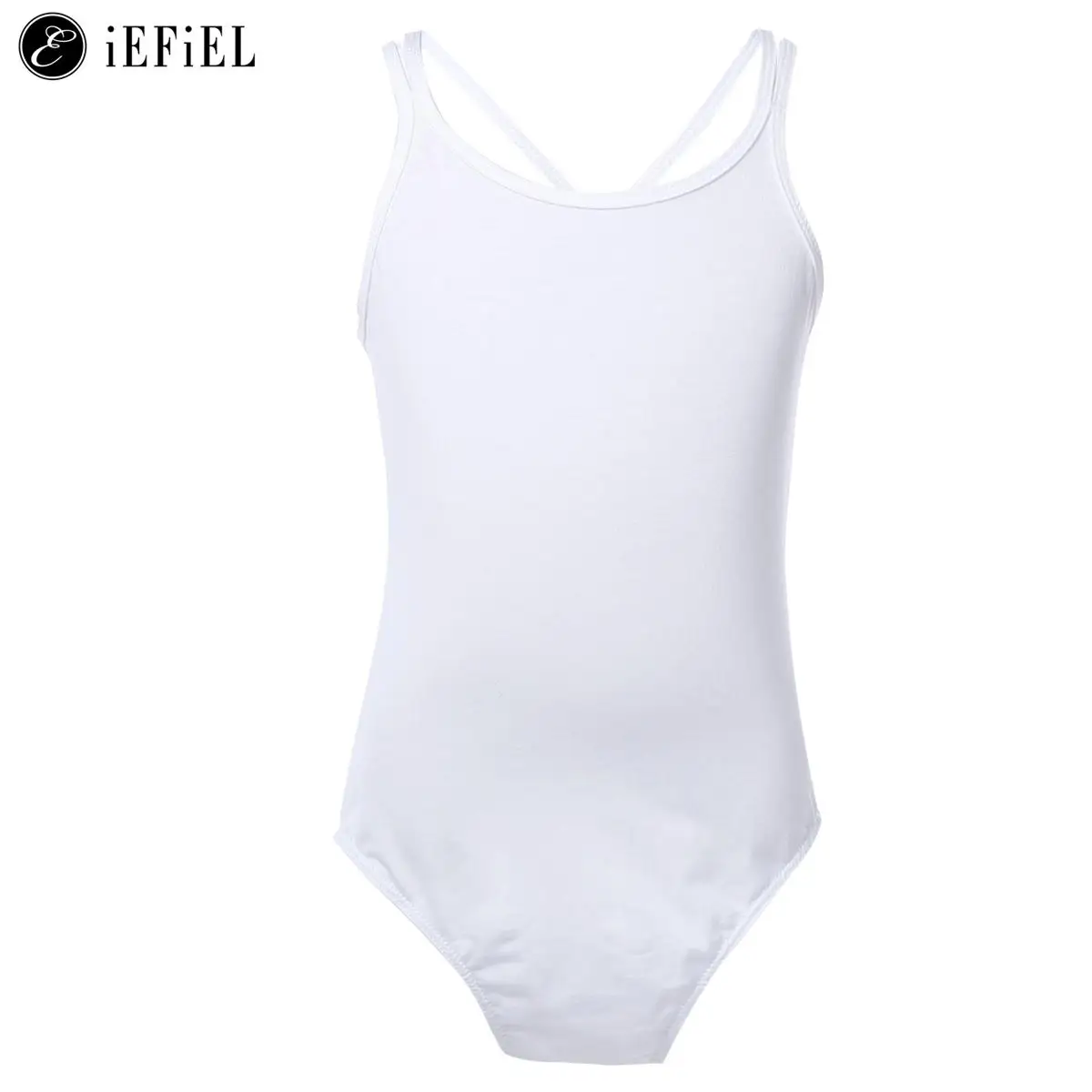 Kids Girls Spaghetti Strap Criss-Cross Back Camisole Ballet Dance Gymnastic Leotard Bodysuit One Piece Dancewear Costume