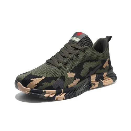 Zapatos Deportivos Transpirables de Camuflaje para Hombre, Zapatos de Escalada Antideslizantes, Zapatos de Lona de Caña Baja,...