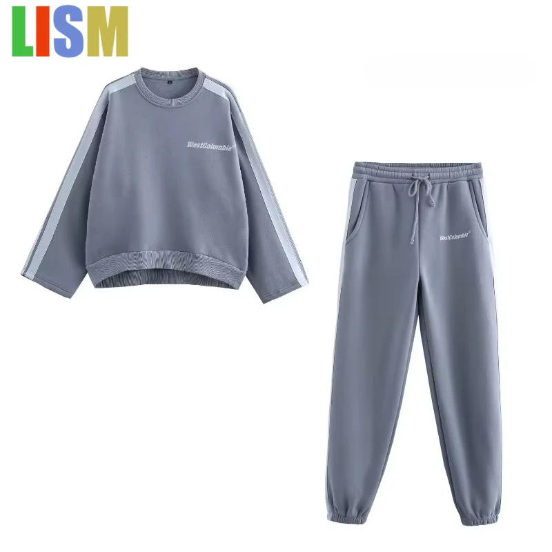 

LISM winter woman outfit Pants Set Woman Two Pieces Casual Elegant Sporty Printing Long Sleeve Sets Elegant Casual Women's Set