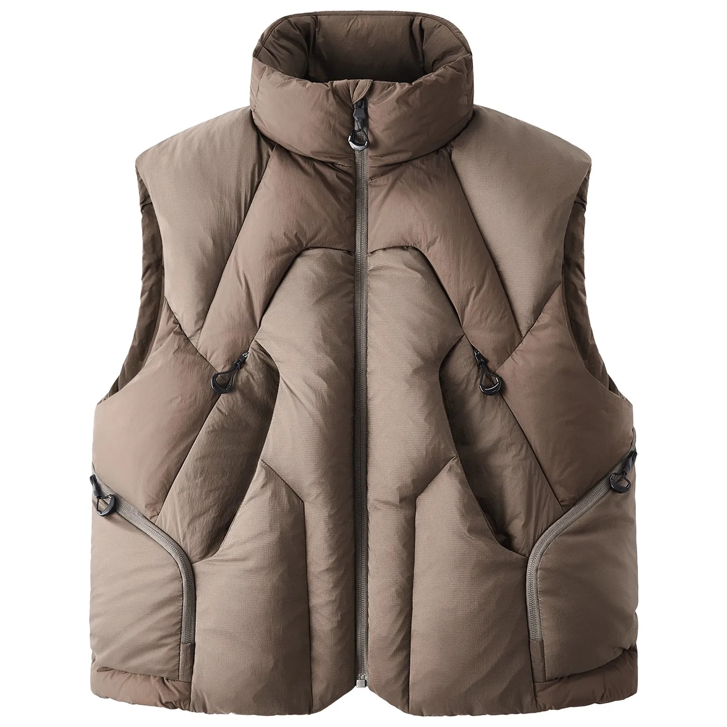 

Men's Sleeveless White Duck Down Jacket Deconstructed Splicing Design Down Vest Coat