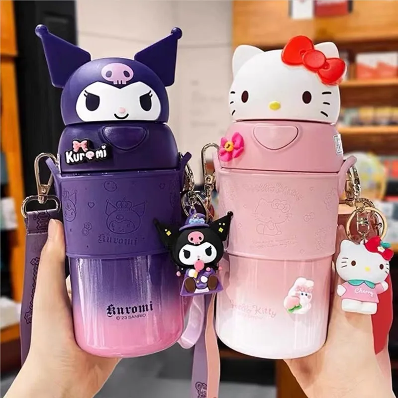 560 ml Sanrio Kuromi Termos ze stali nierdzewnej 316 Kawaii Hello Kitty Cinnamoroll Melody Dziecięca kolba próżniowa Butelka na wodę Kubek