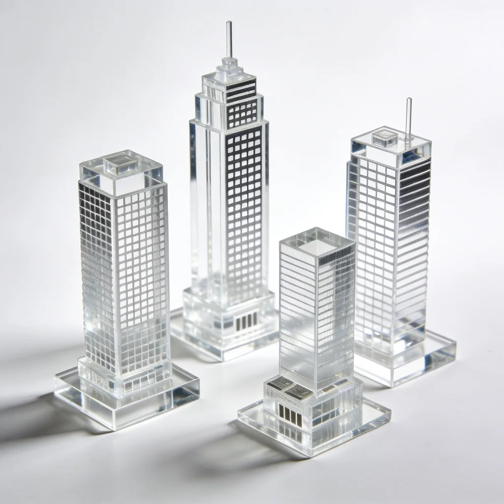 

1:200 Scale Transparent Acrylic Skyscraper Model DIY Architectural Miniature City Building Kit for Urban Layout Decor