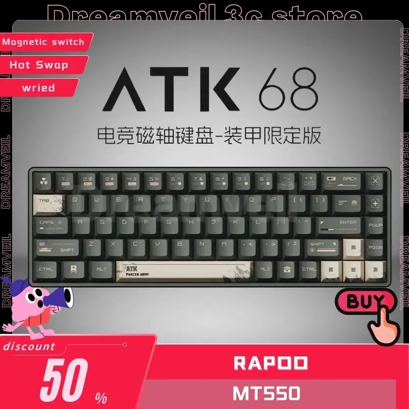 

ATK ATK68 Air Keyboard Mechanical Keyboard Wired Gamer Gaming Keyboards Smart Speed X Rapid Trigger Hot Swap RT Gaming Keyboard