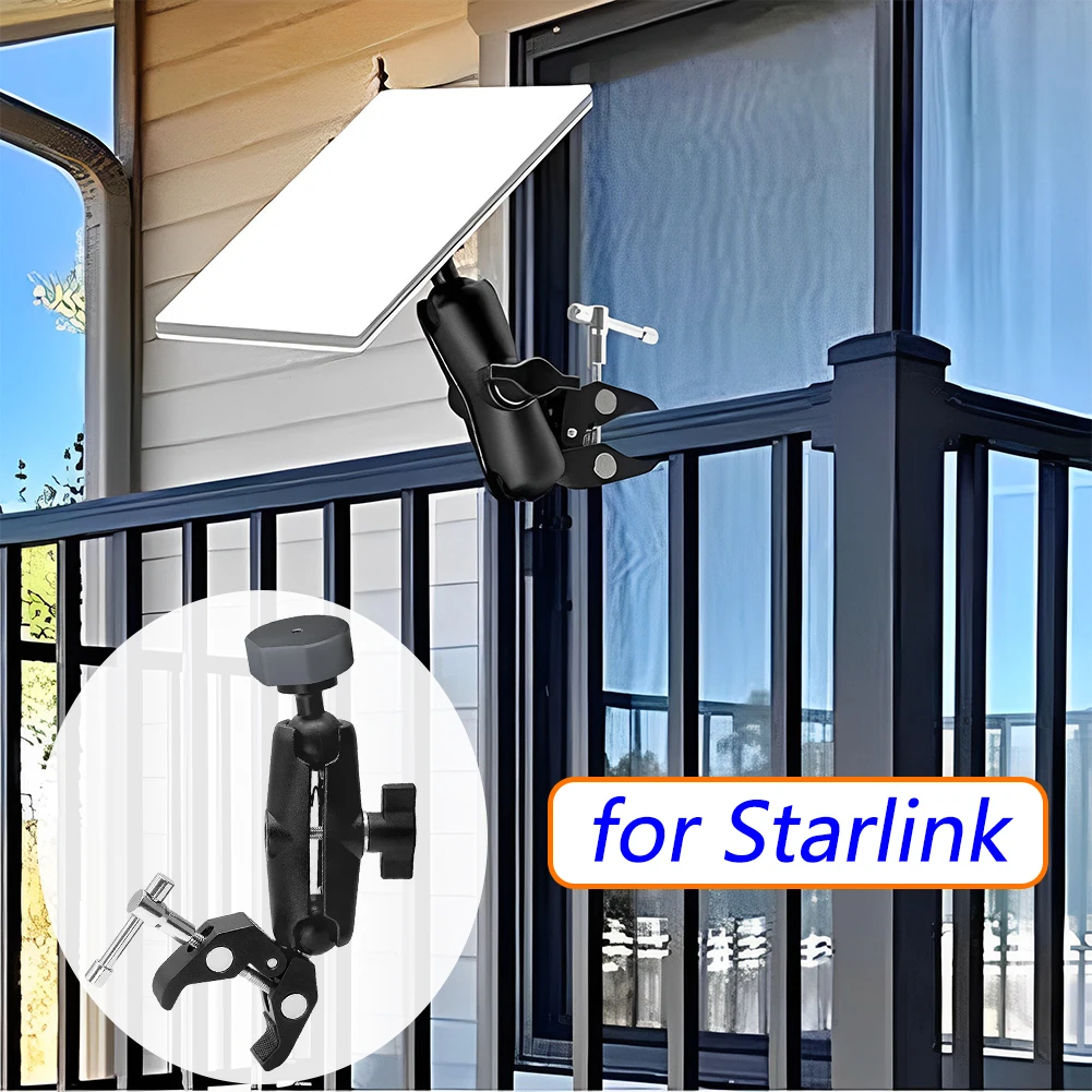 

Для Starlink Mini Mount Регулируемый зажимной кронштейн Комплект крепления на столб Крепление на крышу для автофургонов/яхтов/кемперов/дорожек