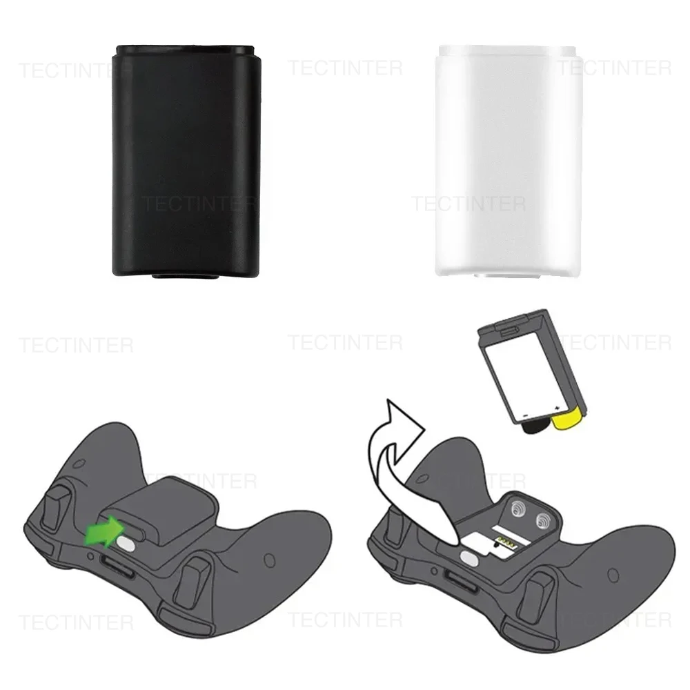 

for Xbox 360 Wireless Controller AA Battery Back Case Black White Battery Pack Cover Replacement Part Housing Shell
