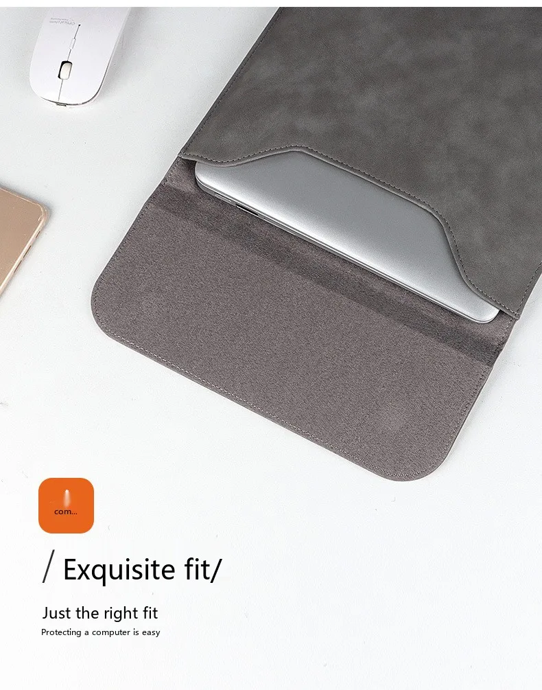 PU-Leder Laptop-Hülle 13,3-15,4 Zoll Business-Schutzhülle für MacBook, Notebook, Tablet – Detail 12