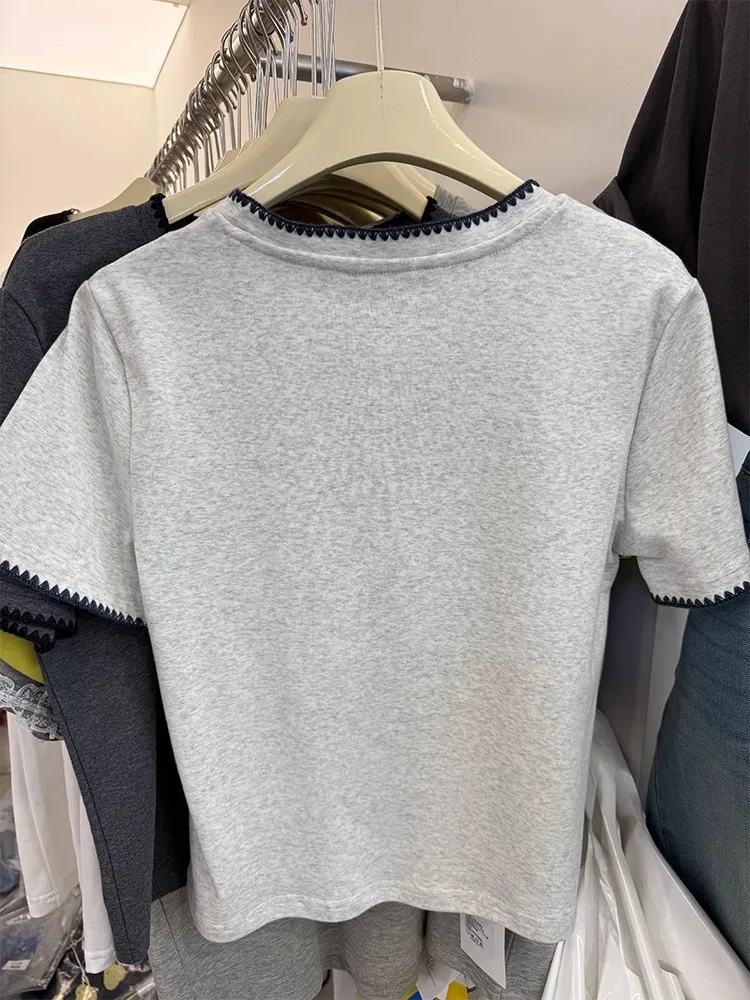 大きいサイズ 300 ポウ 刺繍入り オルト スヴェ Tシャツ レディース カジュアル ベースシャツ 春夏新作 スタイリッシュ 通勤 韓国風 ルーズ...