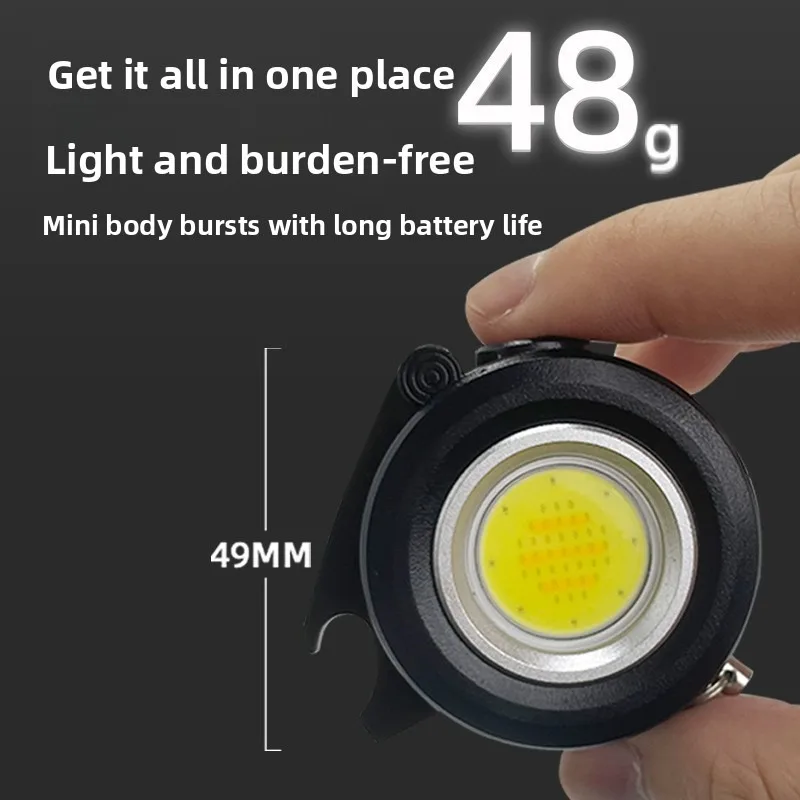 Compact Multifunction Keychain Flashlight with Magnetic Base for Outdoor Inspection Work Long Battery Life Mini Night Light