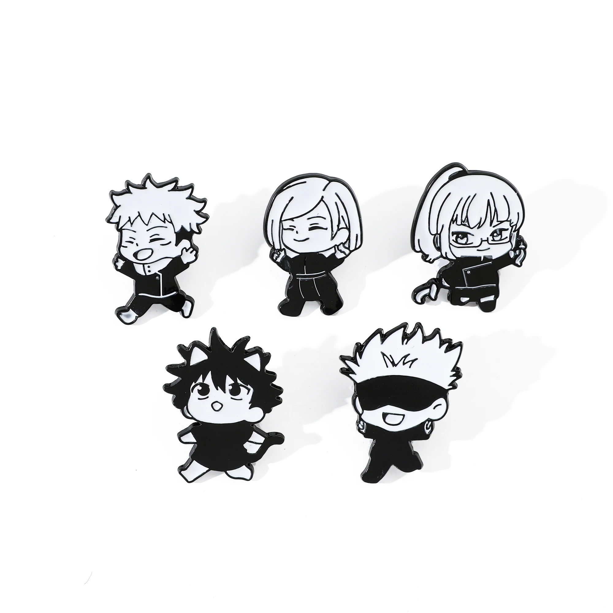 

Набор из 5 металлических значков/брошей по аниме Jujutsu Kaisen: Годжо Сатору, Фушигуро Мегуми, Инумаки Тоэ