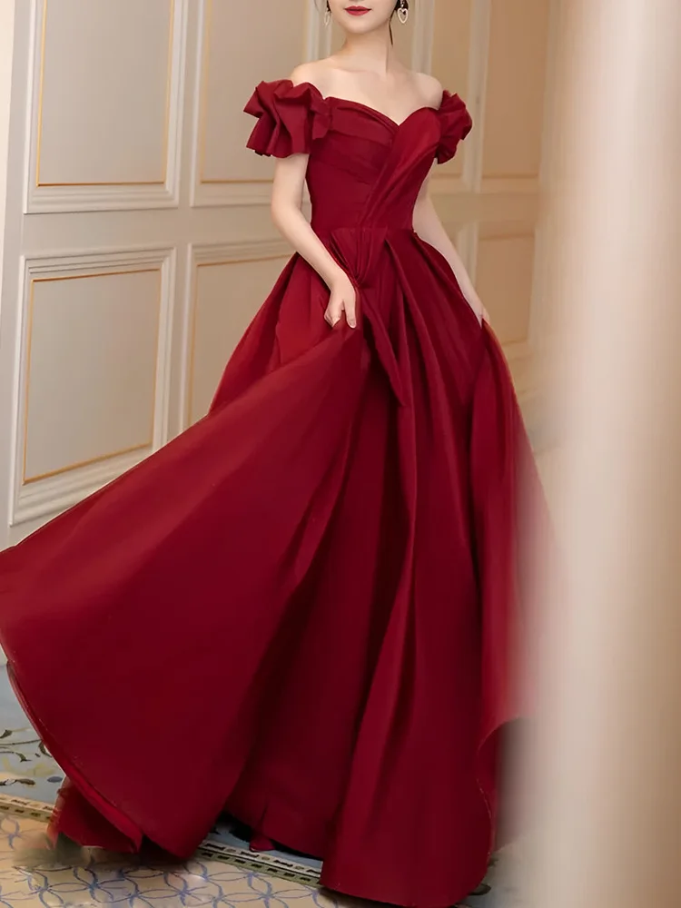 

plus Size Materni Wedding Dr One oulder Slimming Gown Princ Sle ort Sve Long A-Line Skirt for Engagement And...