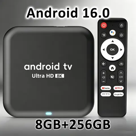 Q18 Android 16 Smart TV Box RK3518 Dual WiFi6 BT5.4 8K HD Video Google Voice Assistant Netflix Streaming Media Player 8GB 256GB