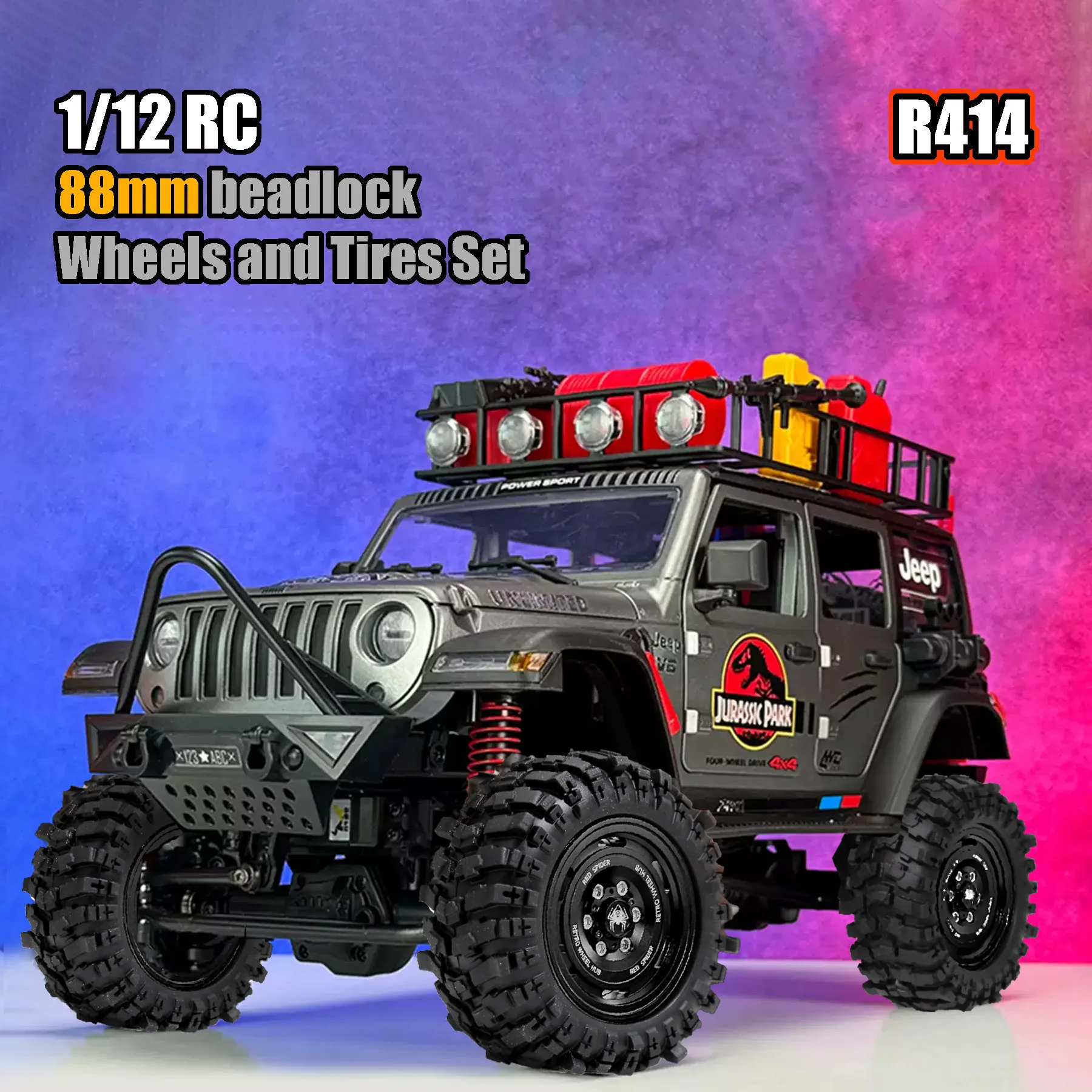 4 Stück 88 mm 1/12 Crawler Reifen 12 mm Radsechskant für RC Crawler Car MN128