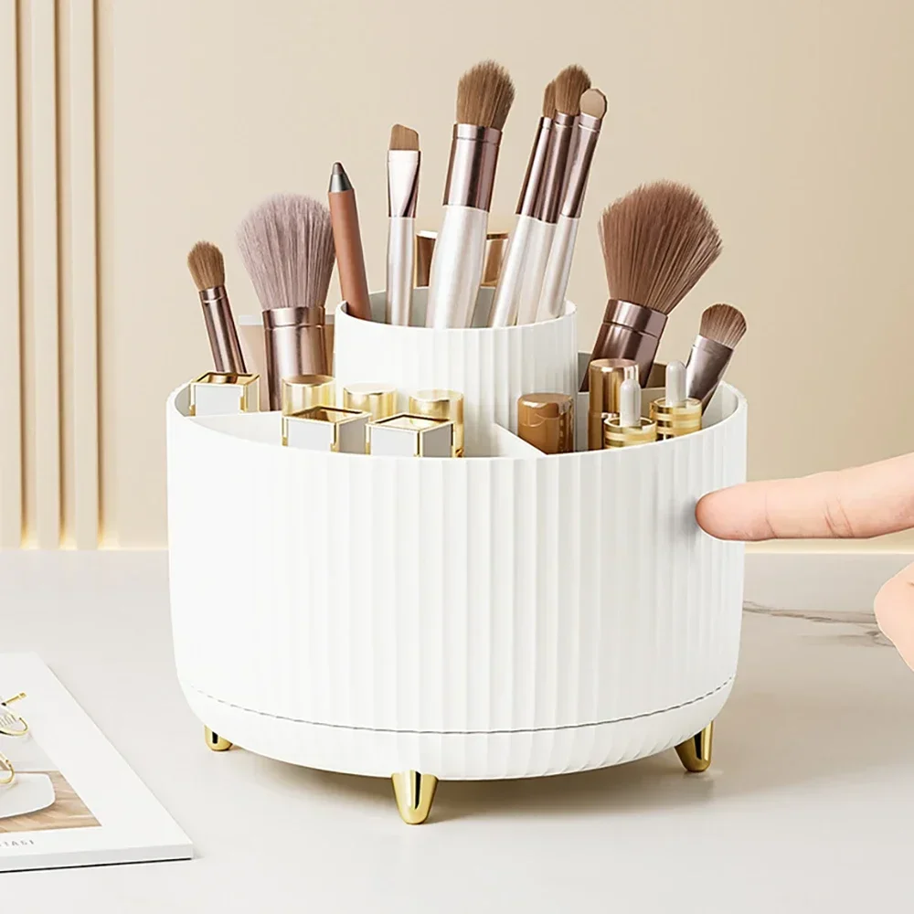 360 Rotating Makeup Organizer Large Capacity Desktop Cosmetic Storage Portable Box Lipstick Makeup Brush Pen Holder for Bathroom