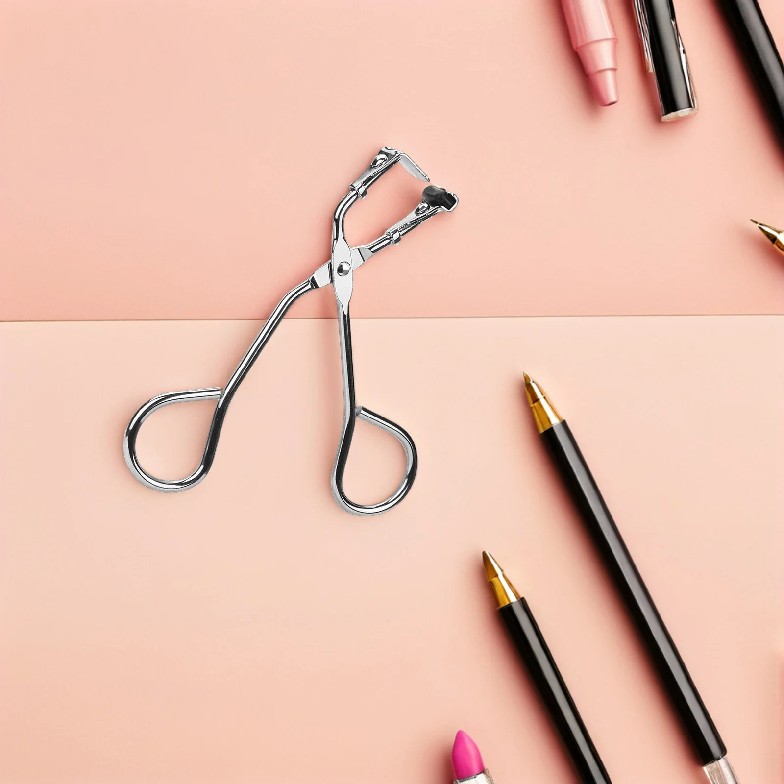 

Eyelash Curler with Ergonomic Curve Stainless Steel Construction Curl Lashes Easily All Day Hold Beauty Accessory