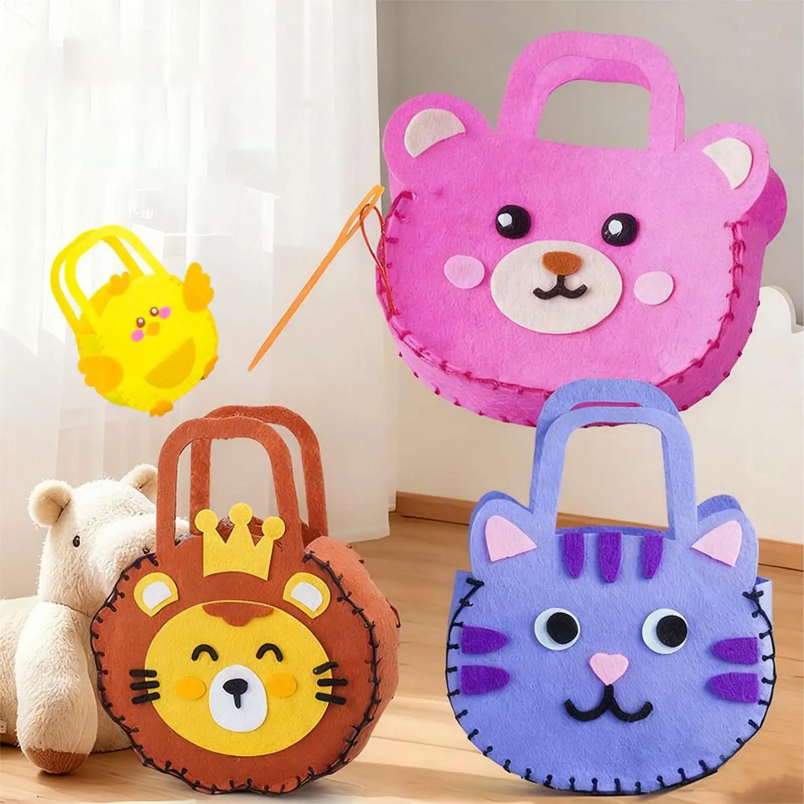 Naaiset voor meisjes Educatieve knutselbenodigdheden Naaihandtassenset voor beginners Meisjes knutseliefhebbers DIY-liefhebbers Verjaardag